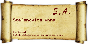 Stefanovits Anna névjegykártya