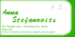 anna stefanovits business card